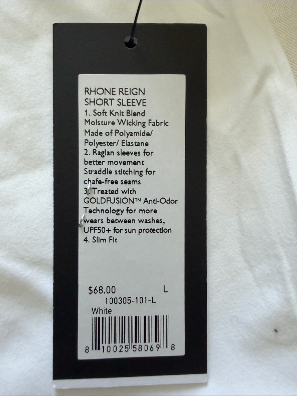 RHONE Men’s White Athleisure Short Sleeve Performance Reign Tee - Picture 12 of 14